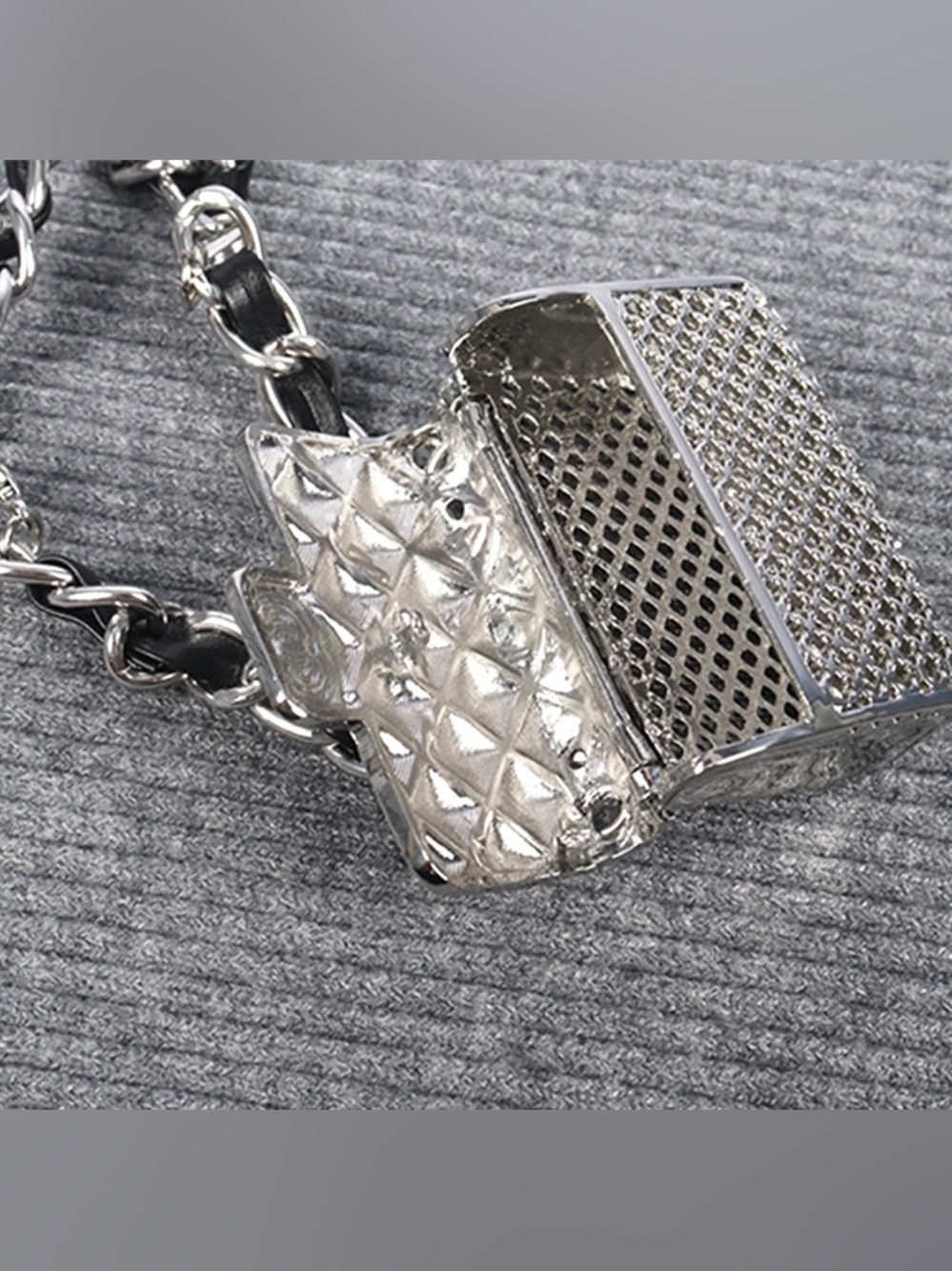 CHANEL Silver Micro Bag Necklace/Belt - Picture 6 of 10